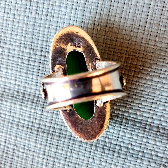 New Oversized Botswana Agate 925 Silver Ring. - Picture 10 of 11